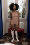BASERANGE Ribbed Cotton Needle Tank Top TONI and TOTV Collection Made in Portugal BAS-TONI-RB-000-MGH Rose Red